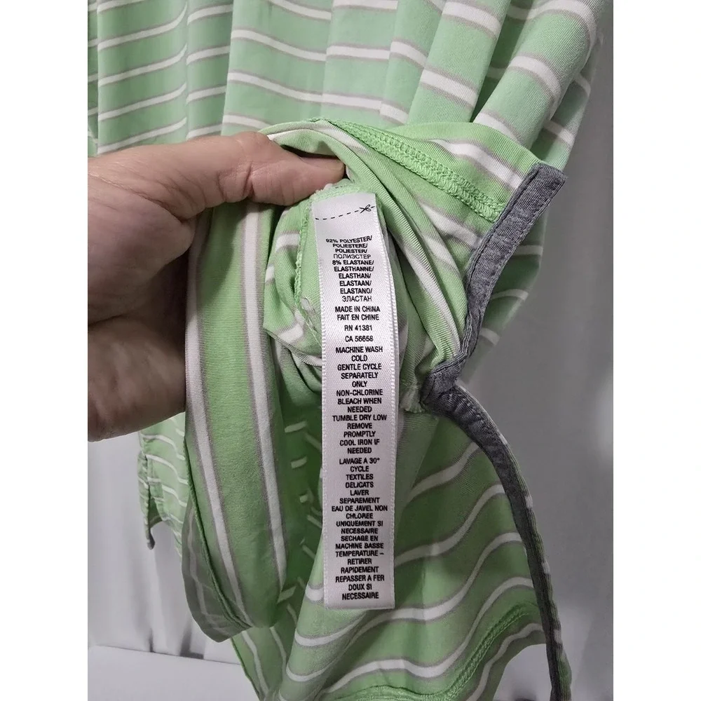 RLX Ralph Lauren Light Green Stripe Performance Polo Shirt 2 Player Logo Size XL